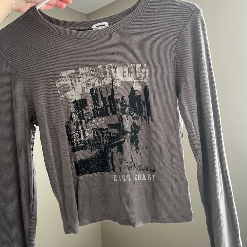 Garage Gray Long Sleeve Graphic Tee